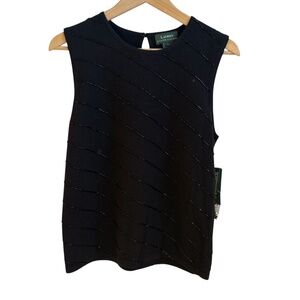 Vintage 90s Lauren Ralph Lauren Wool‎ Cashmere Angora Knit Tank Sweater New Sz L